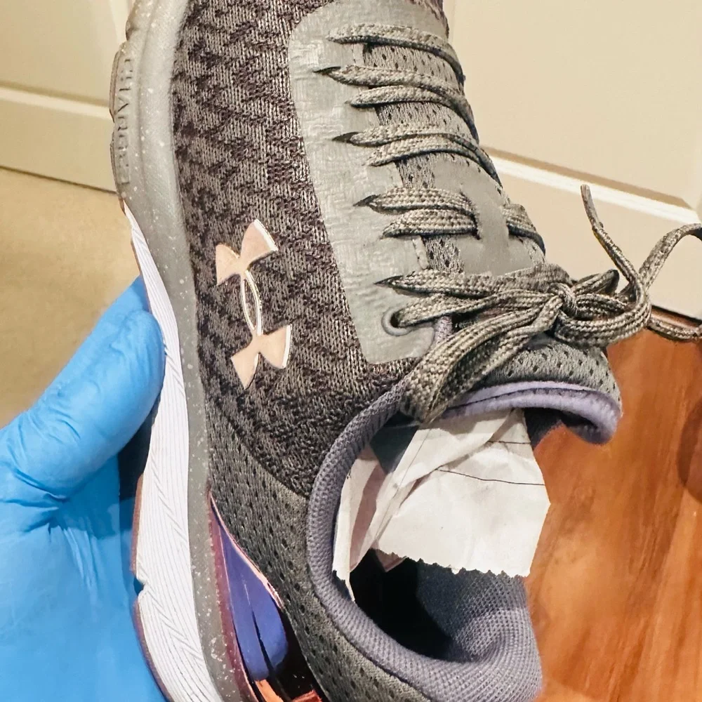 Under Armour Women's Charcoal and Rose Gold Athletic Shoes - Picture 11 of 12